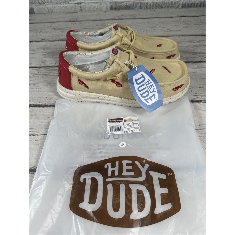 HEY DUDE WALLY EMBROIDERED CRAWFISH Men's Size 11 NWT